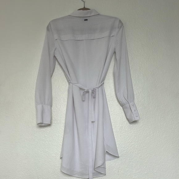 A/X ARMANI EXCHANGE slightly  semi sheer white shirt dress in size 4 - Picture 7 of 8